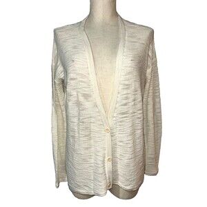 Helmut Lang Women’s Wool Alpaca Long Boyfriend Cardigan Sweater size L Elegant